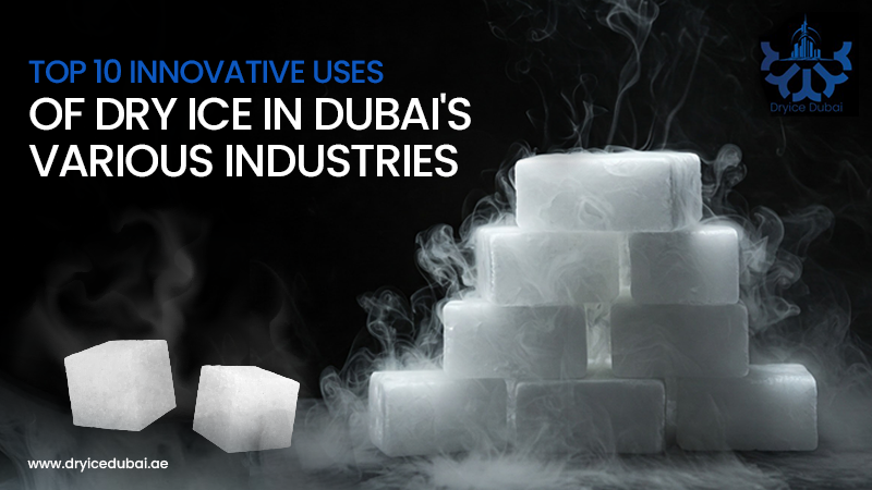 Stacked blocks of dry ice emitting fog.