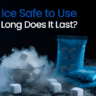 Dry ice cubes in a bowl and vacuum-sealed packs, surrounded by fog.