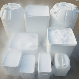 Various dry ice container sizes and packaging available for commercial and industrial use.